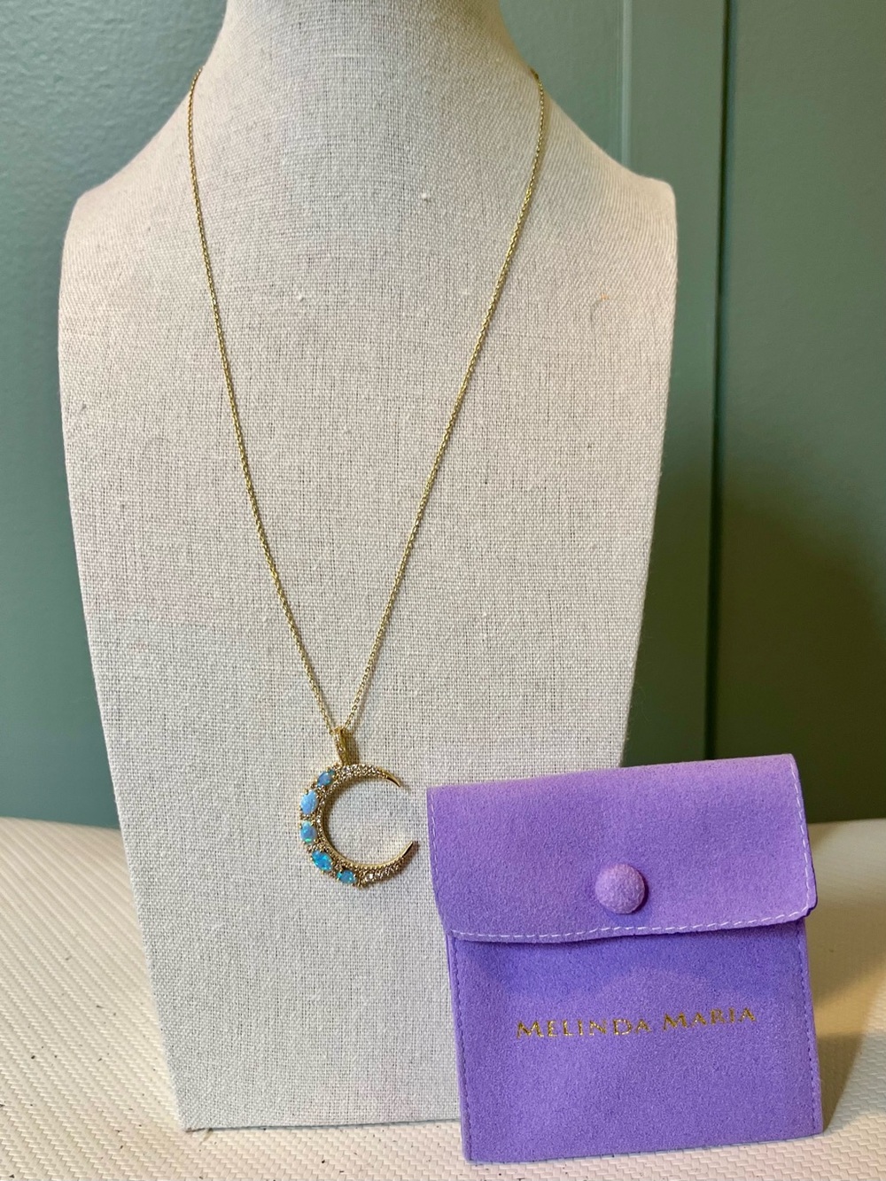 Melinda Maria She’s an Icon Moon Necklace Opal - Picture 5 of 6